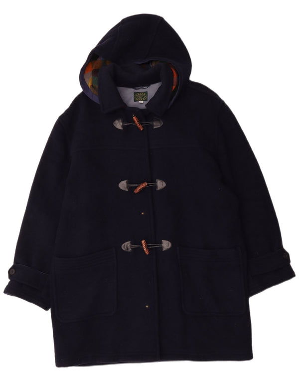 Green Leaves Trenca holgada con capucha para hombre IT 50 Large Lana azul marino
