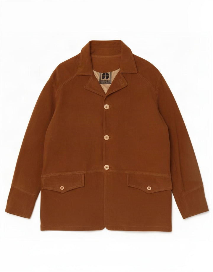 Essebi Chaqueta de ante para hombre IT 50 Cuero marrón grande