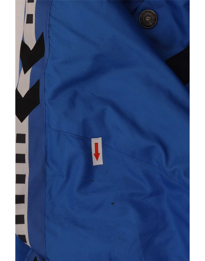 Hummel Chaqueta cortavientos con gráfico de corte holgado para hombre UK 38 Azul medio