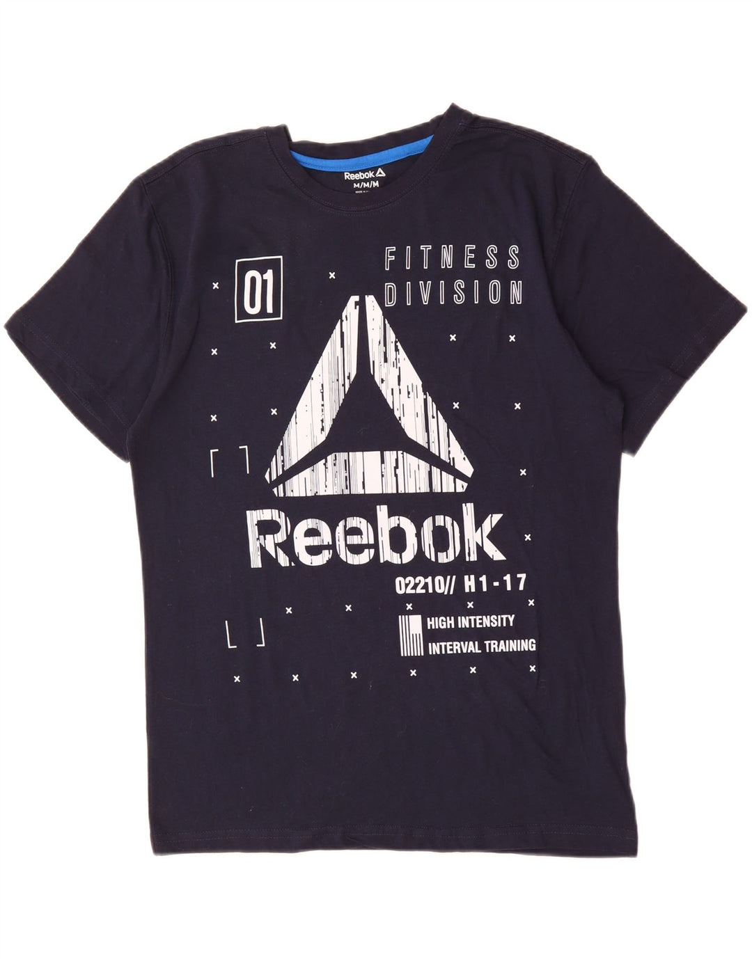 REEBOK Mens Graphic T-Shirt Top Medium Navy Blue Cotton Vintage Reebok and Second-Hand Reebok from Messina Hembry 