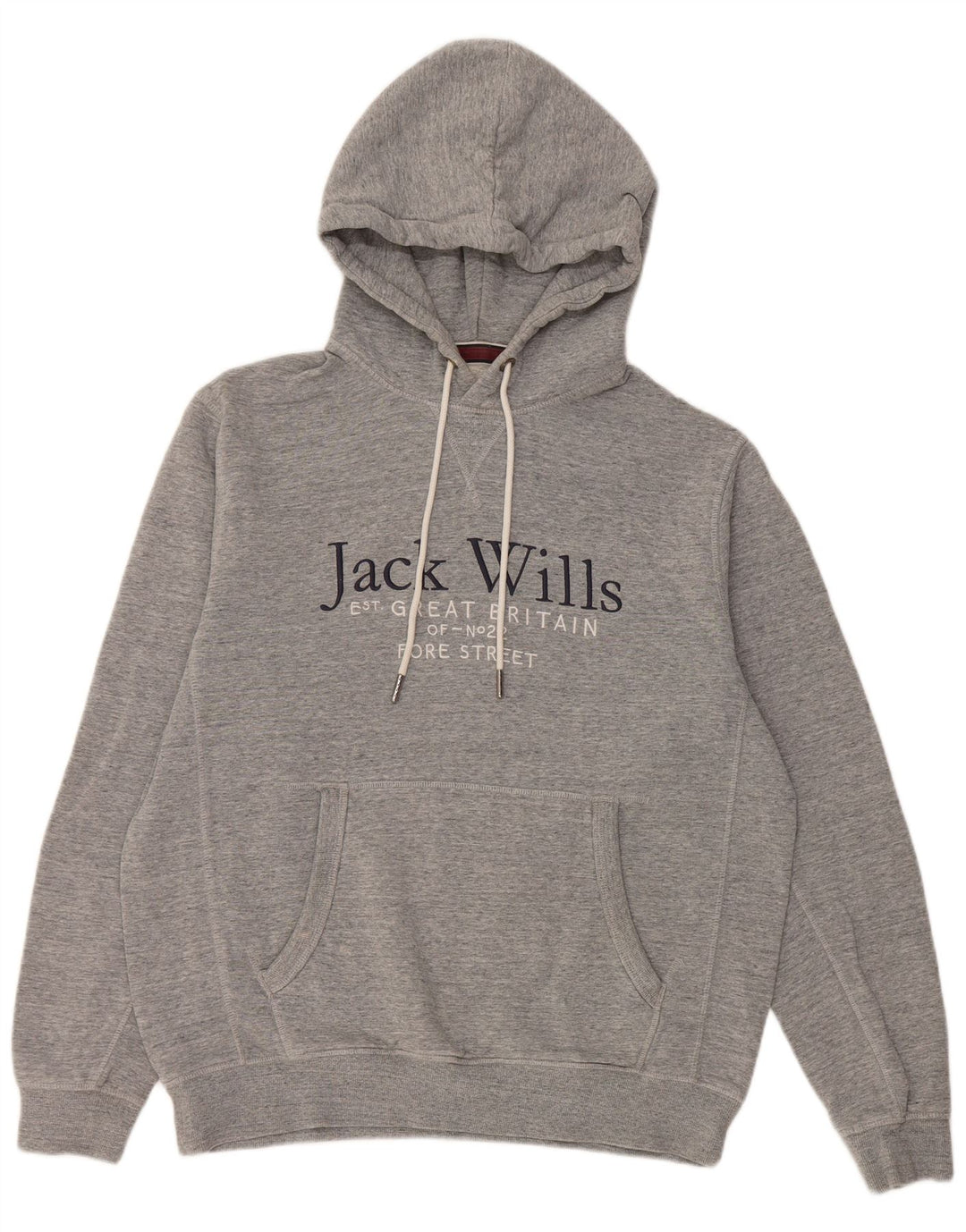 Jack Wills Jersey con capucha gráfica para hombre de algodón moteado en gris medio