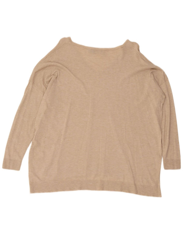 Polo Ralph Lauren Suéter de gran tamaño con cuello en V para mujer UK 10 Small Beige