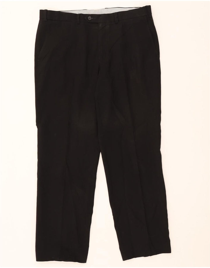 Marks & Spencer Pantalón chino recto para hombre W36 L31 Poliéster negro