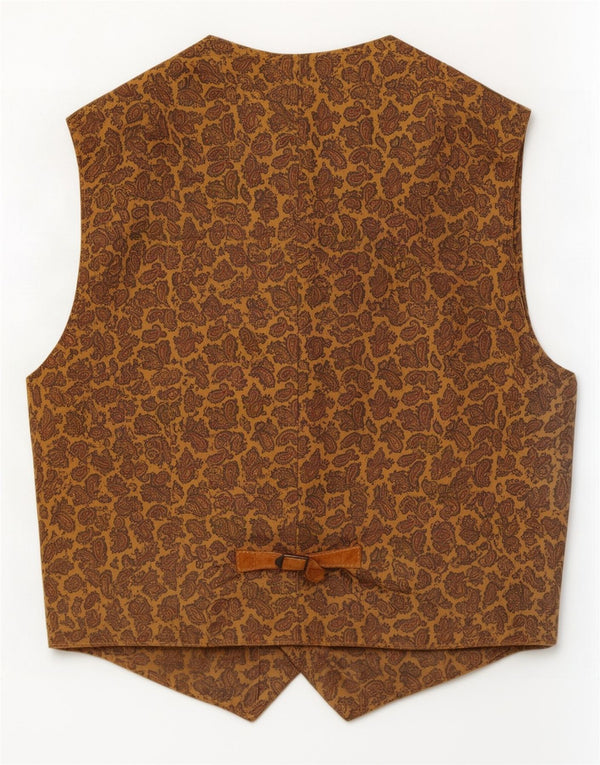 Chaleco vintage de ante para hombre marrón medio