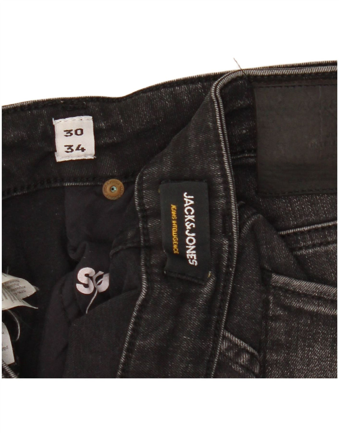 Jack & Jones Vaqueros ajustados para hombre W30 L34 Algodón negro