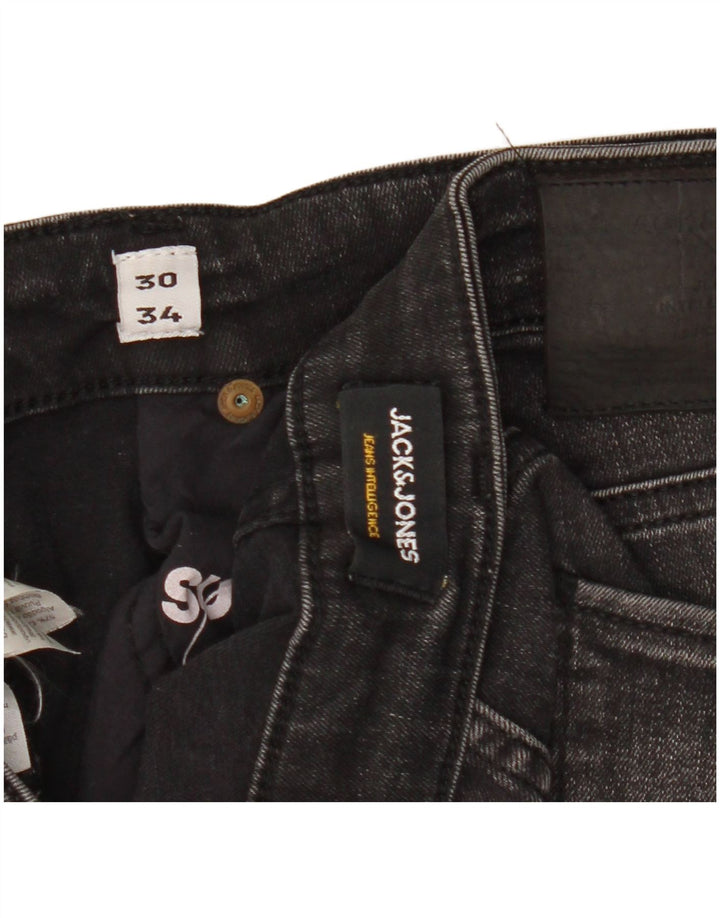 Jack & Jones Vaqueros ajustados para hombre W30 L34 Algodón negro