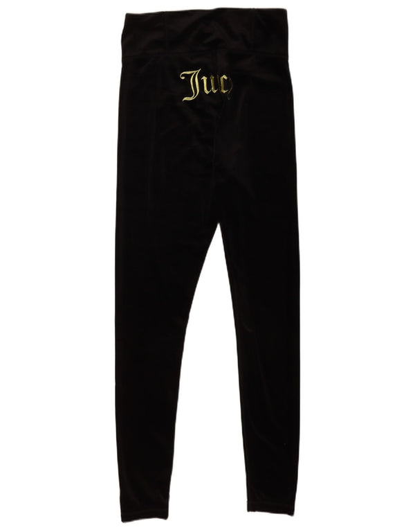 Juicy Couture Leggings de terciopelo gráficos para mujer UK 40 Mediano Poliéster negro