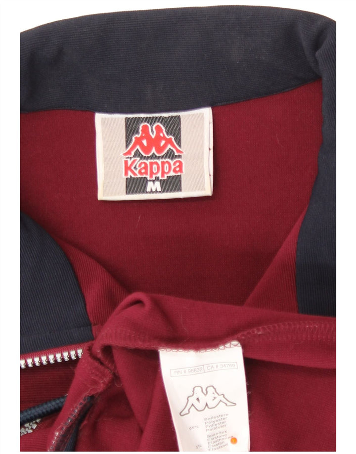 Kappa Hombre Chándal Top Jacket Medium Borgoña Colorblock Poliéster