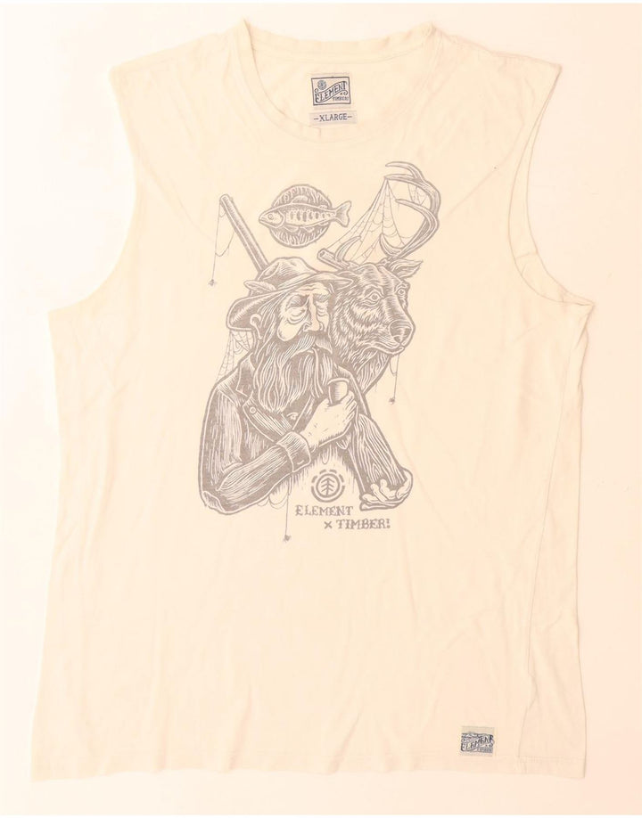 Element Camiseta sin mangas estampada para hombre XL Blanco