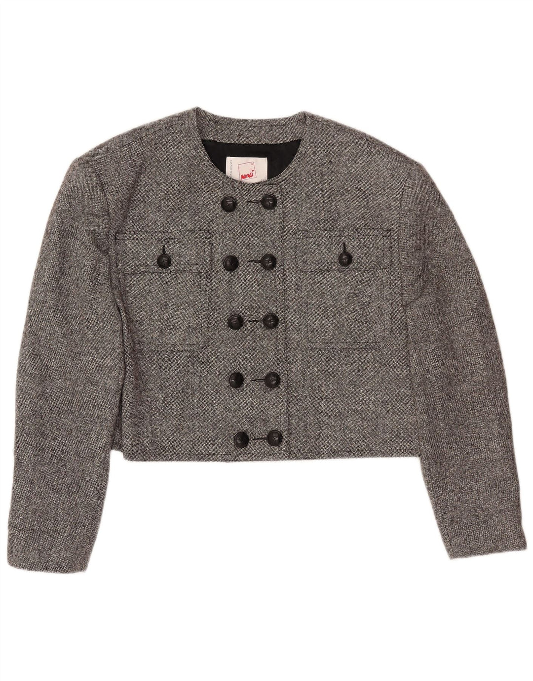 MONDI Chaqueta Bolero de Doble Botonadura para Mujer EU 42 Grande Lana Gris