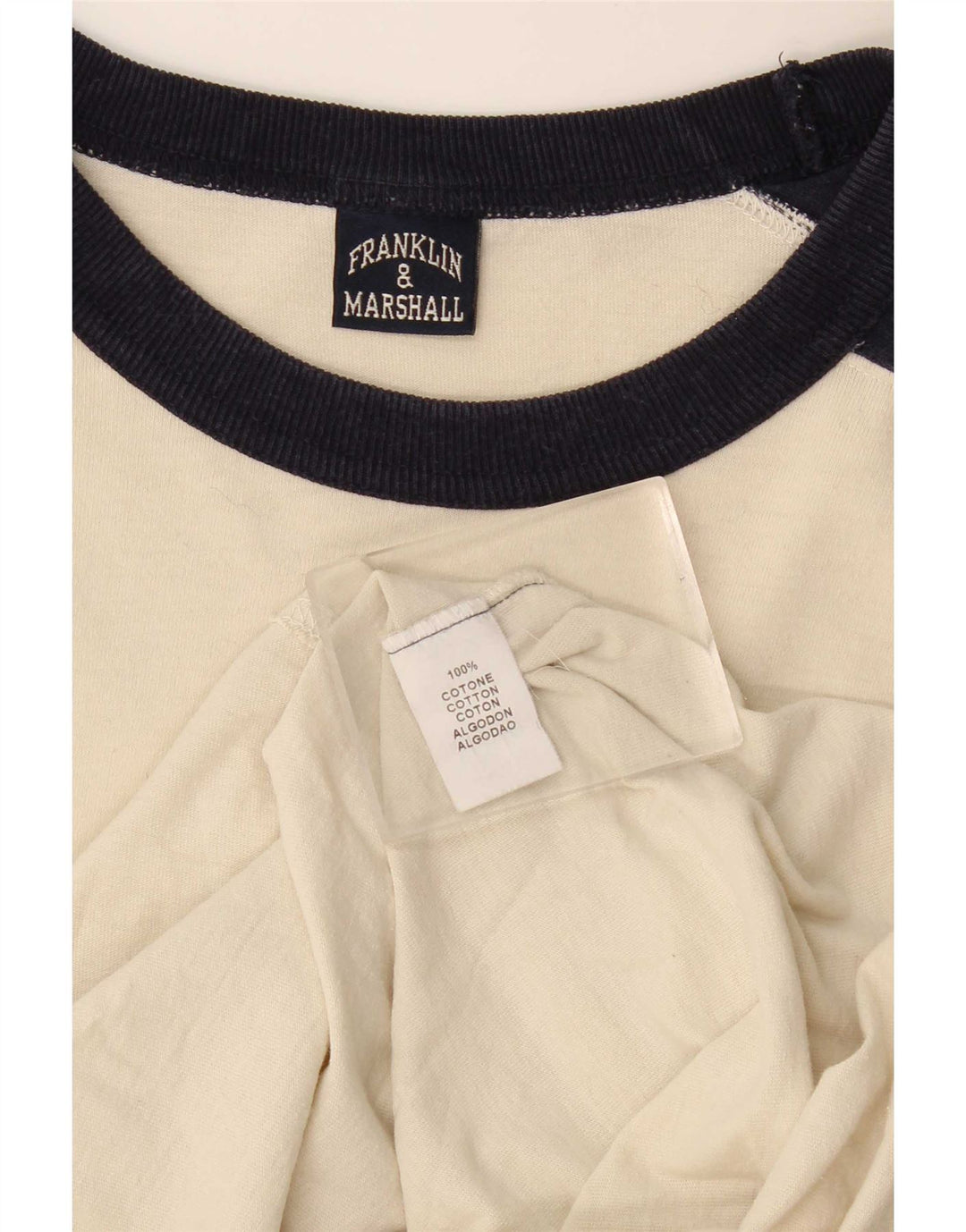 Franklin & Marshall Hombre Gráfico Top Manga Larga Medio Blanco Apagado