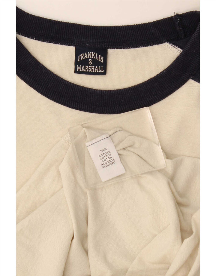 Franklin & Marshall Hombre Gráfico Top Manga Larga Medio Blanco Apagado