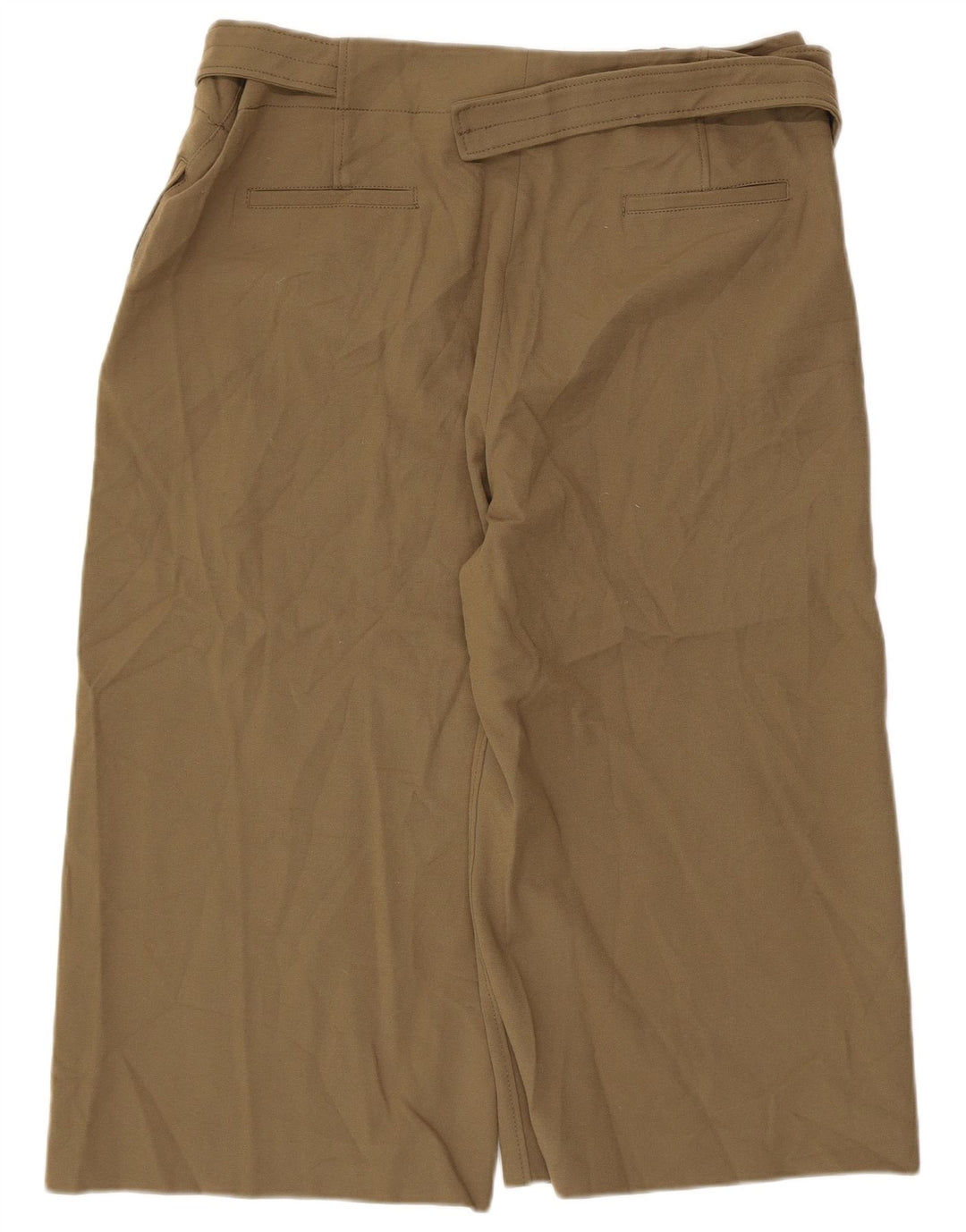 Zara Pantalón Capri Mujer 2XL W36 L20 Poliéster Caqui