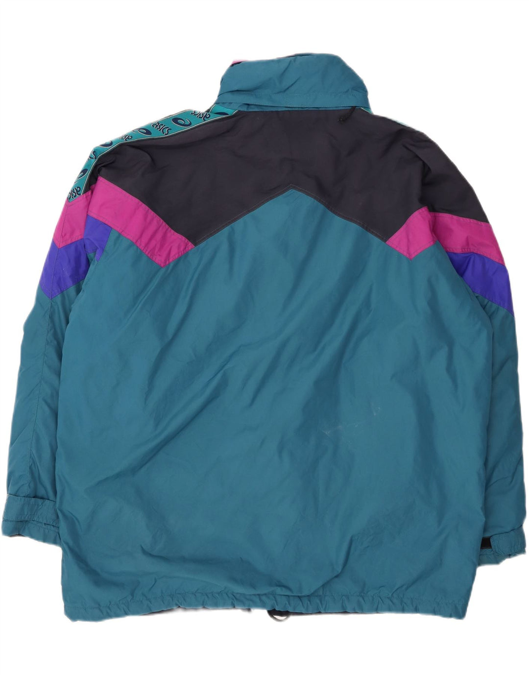 ASICS Chaqueta cortavientos para hombre UK 42 XL Azul Colorblock Poliamida