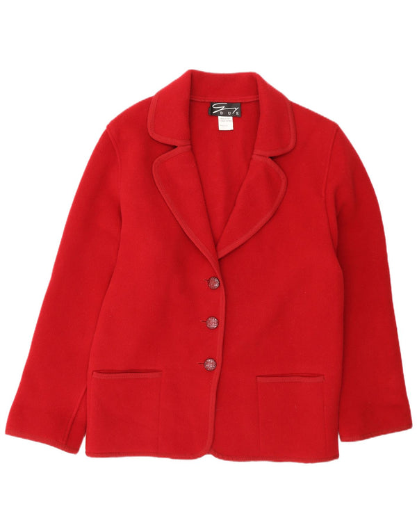 Genny Chaqueta tipo blazer extragrande con 3 botones para mujer UK 10 Small Red Wool
