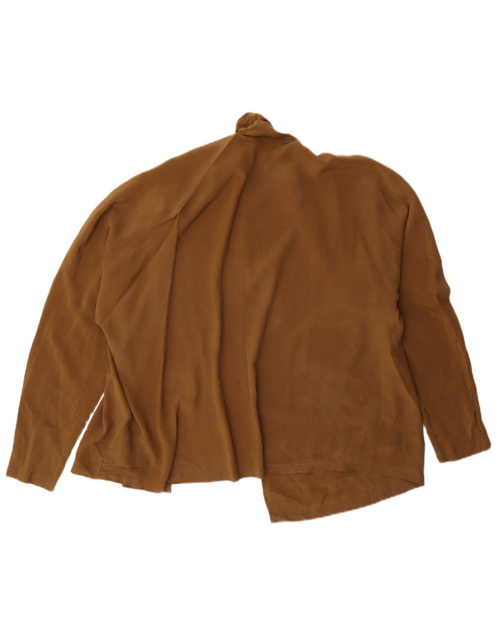 Vintage mujer camisa blusa US 12 marrón grande