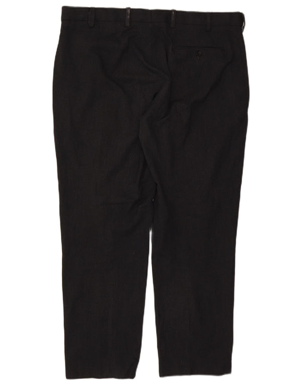 Marks & Spencer Pantalón chino de corte regular para hombre W38 L29 Poliéster negro