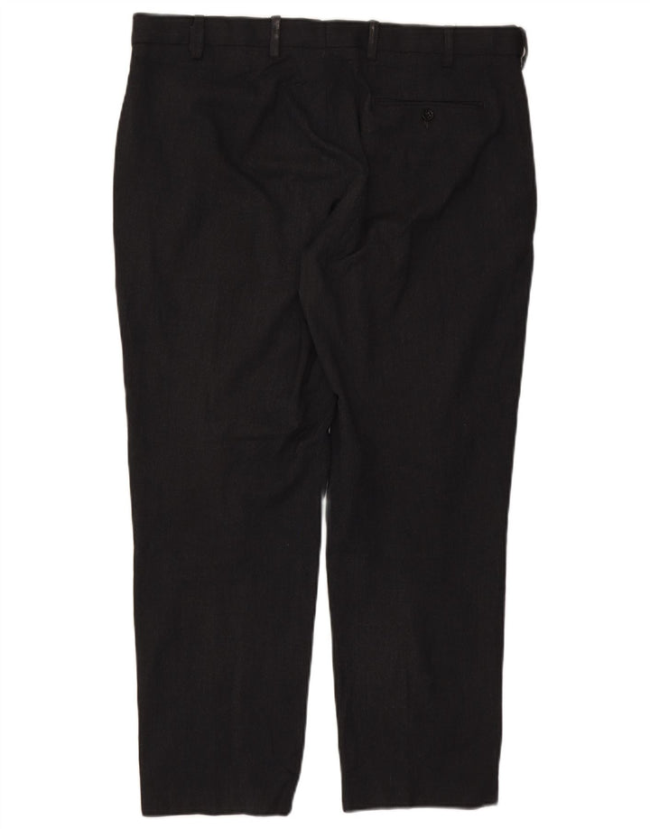 Marks & Spencer Pantalón chino de corte regular para hombre W38 L29 Poliéster negro