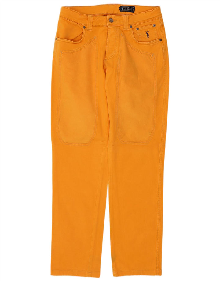 Jeckerson Vaqueros rectos para hombre W33 L30 Algodón naranja