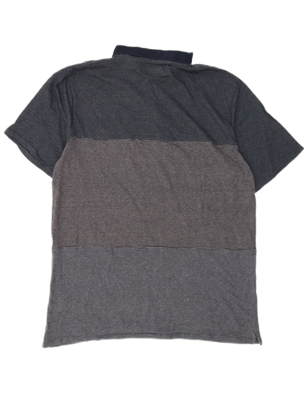 Billabong Polo para hombre 2XL Algodón gris con bloques de color