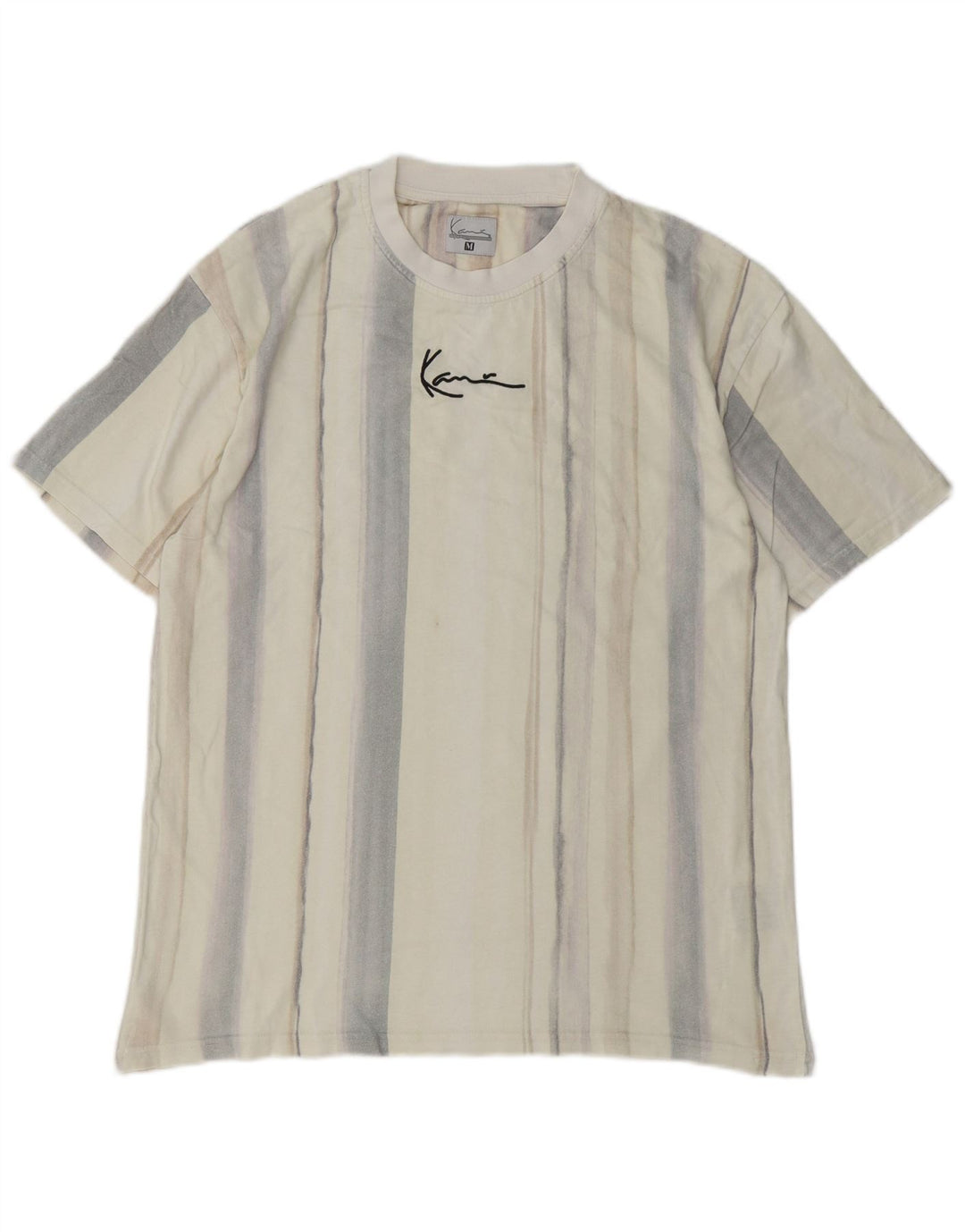 KARL KANI Camiseta gráfica para hombre Top Algodón a rayas beige medio