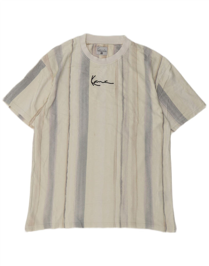 KARL KANI Camiseta gráfica para hombre Top Algodón a rayas beige medio