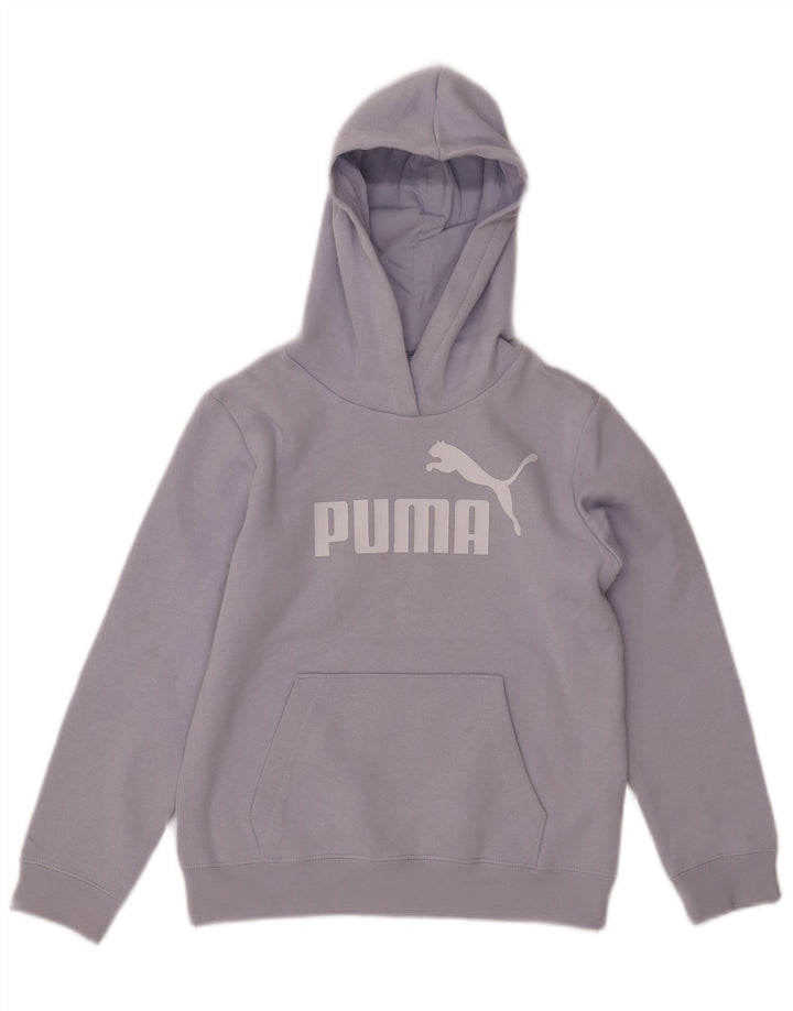 PUMA Sudadera con capucha gráfica para niñas 9-10 años Algodón morado