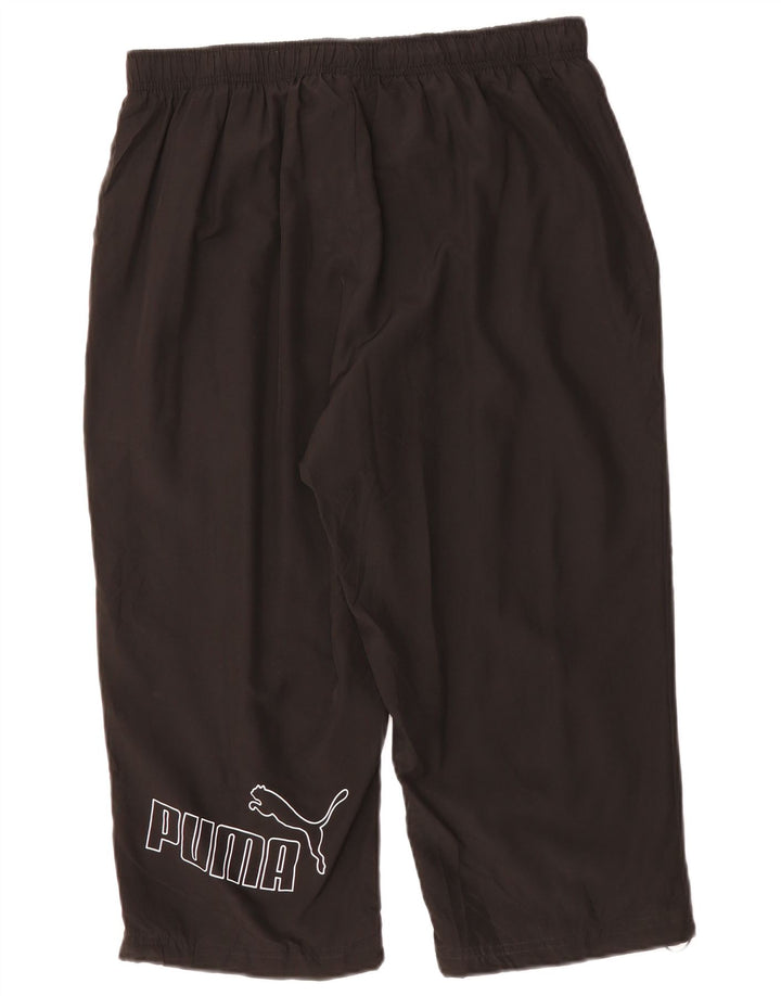PUMA Pantalones de chándal capri gráficos para hombre, poliéster negro grande