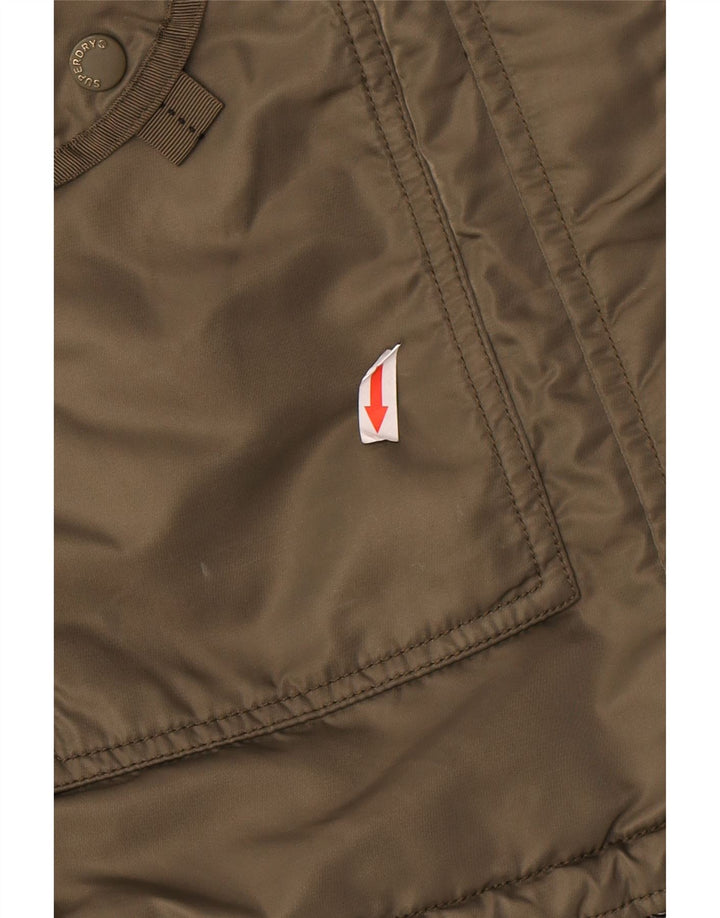 Superdry Parka con capucha para mujer, talla 40, poliéster verde pequeño