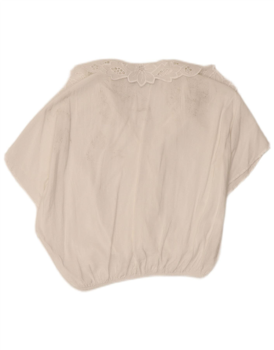 Zara Mujer Crop Blusa Top UK 10 Small Blanco