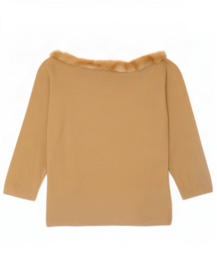 Luisa Spagnoli Top para mujer manga 3/4 UK 42 Lana beige medio