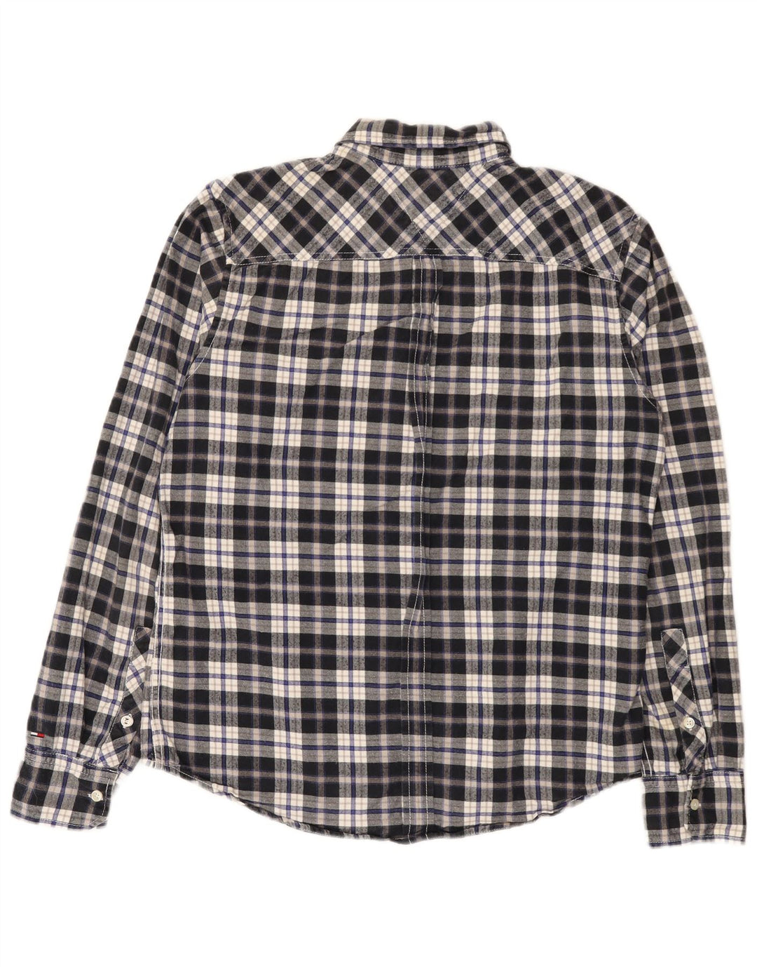 Tommy Hilfiger Camisa De Franela De Algodón A Cuadros Azul Grande | Hombre
