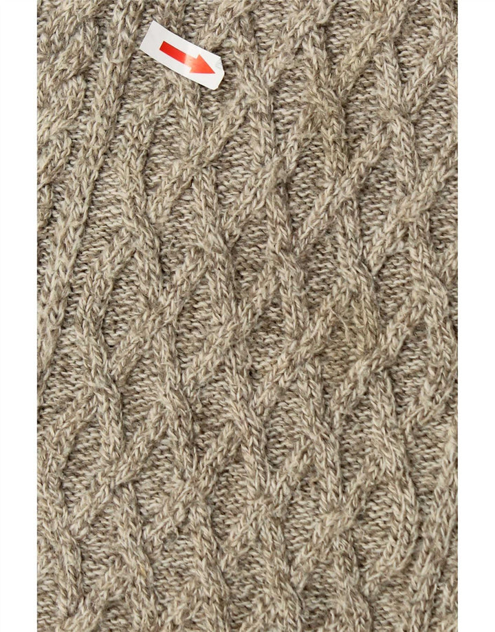 Zara Hombre Jersey Con Cuello Chal Acrílico Moteado Beige Medio