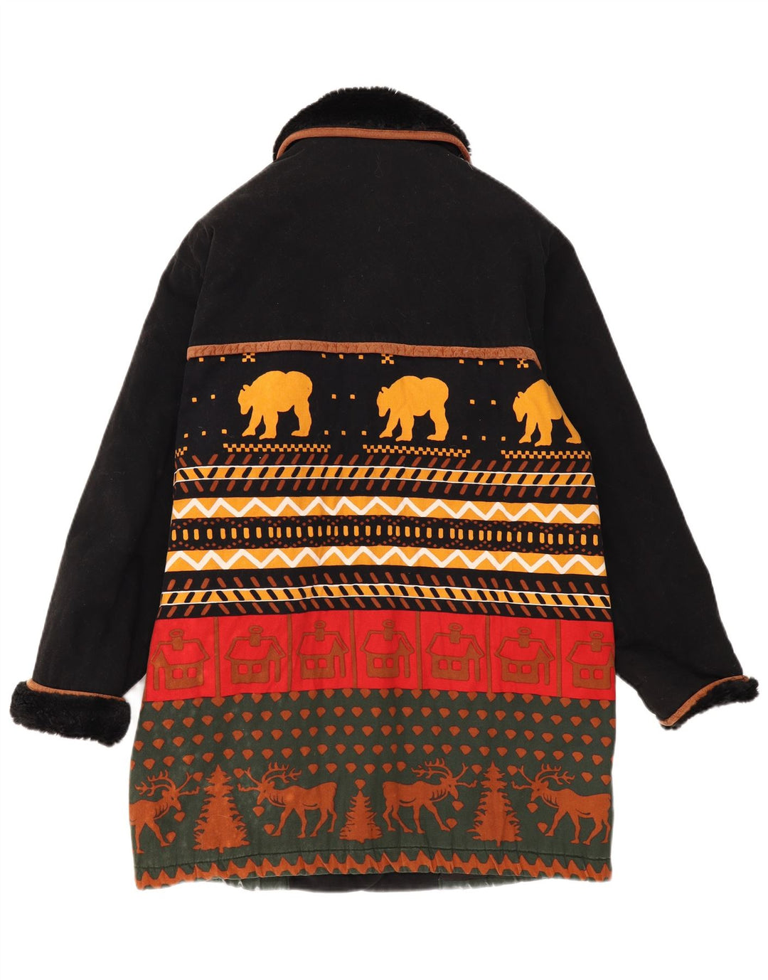 Nuevo abrigo rápido para mujer Reino Unido 46 Grande Negro Fair Isle