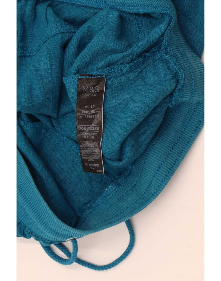 Marks & Spencer Falda recta para mujer UK 12 Medium W30 Lino azul