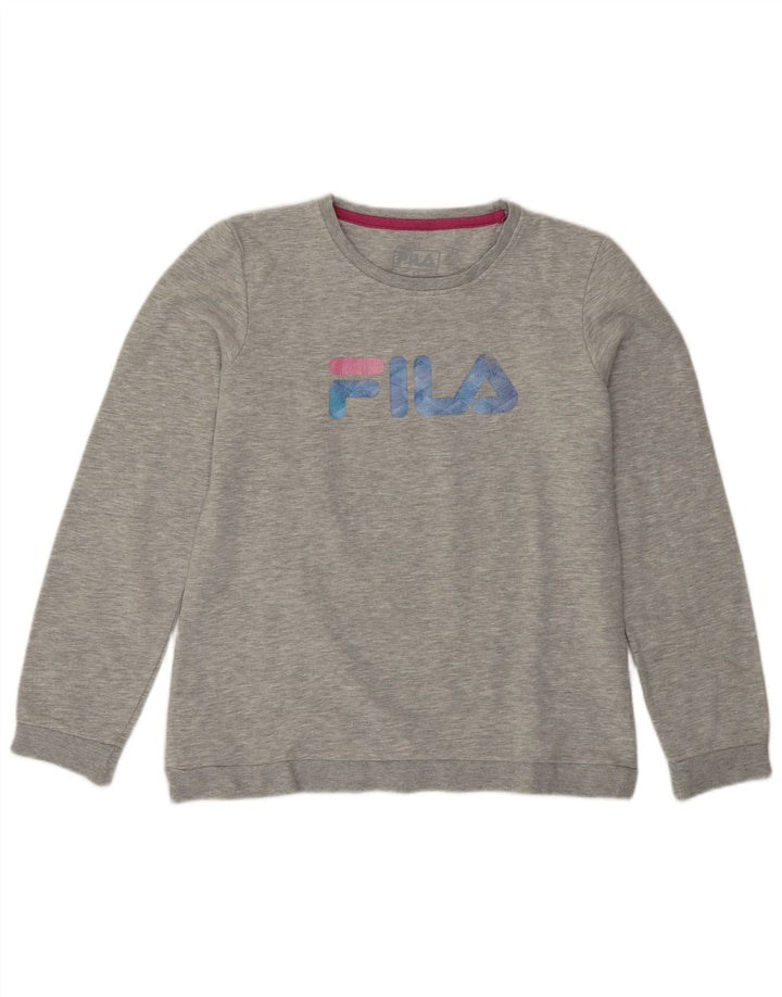 Fila - Sudadera gráfica para mujer (talla 40), algodón gris grande