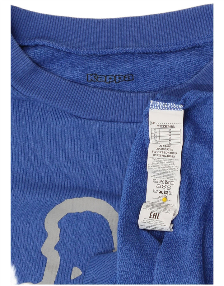 Kappa Mujer Oversize Crop Graphic Sudadera Jumper UK 44 Azul Medio
