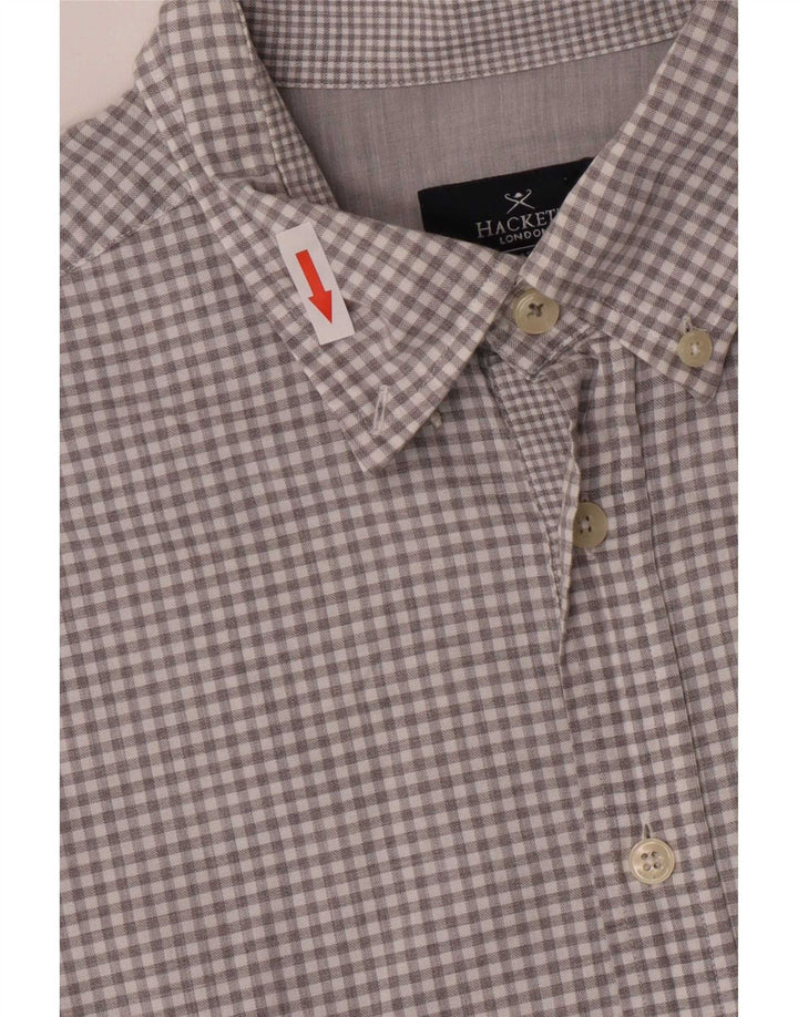 Hackett Camisa Slim Fit De Algodón A Cuadros Gris Grande | Hombre