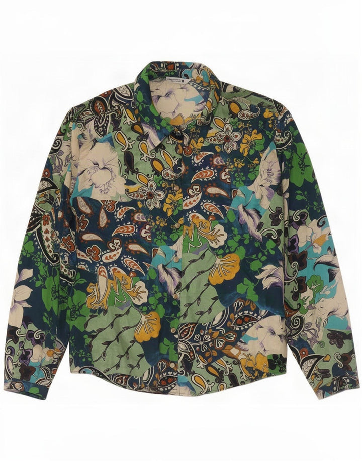 Zara Mujer Camisa Extragrande UK 46 Grande Poliéster Paisley Multicolor