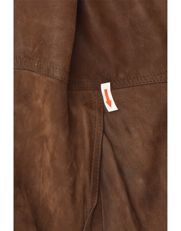Vintage hombres bombardero chaqueta de cuero Reino Unido 42 XL marrón