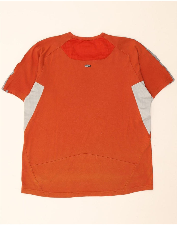 ADIDAS Hombre Camiseta Top Grande Naranja Colorblock Algodón