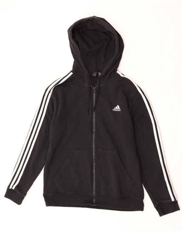 Adidas Sudadera con capucha y cremallera para mujer Reino Unido 12/14 Mediano Negro Algodón