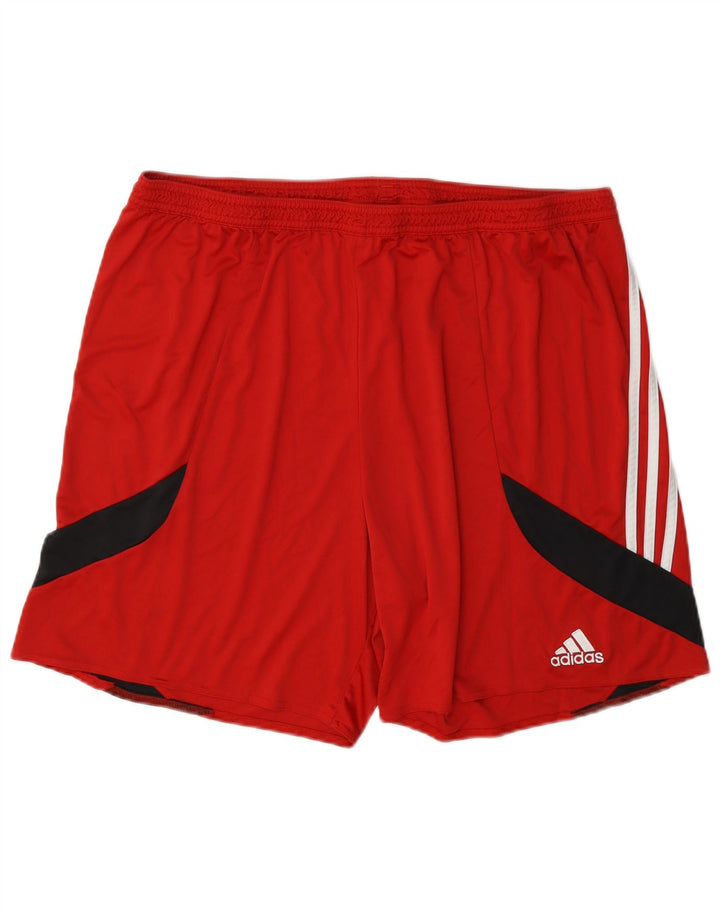 Adidas Mens Climalite Sport Shorts 2XL Rojo Colorblock Poliéster