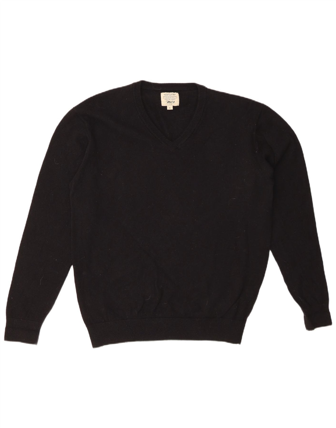 MARLBORO CLASSICS Jersey con cuello en V para hombre XL Lana negra