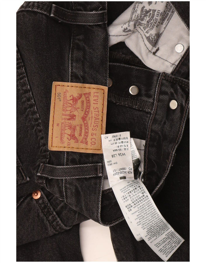 Levi's Vaqueros Rectos 501 Para Mujer W26 L28 Algodón Negro