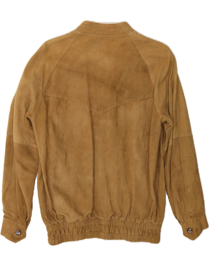VINTAGE Mens Suede Jacket UK 36 Small Brown Vintage Vintage and Second-Hand Vintage from Messina Hembry 