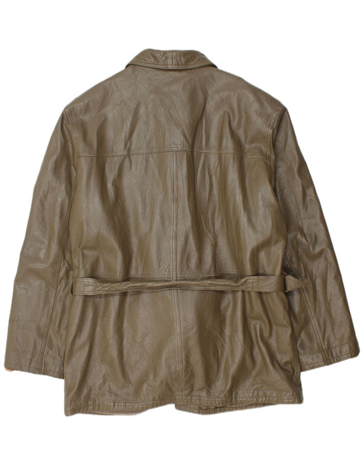 Vintage chaqueta de cuero para hombre Reino Unido 40 cuero caqui grande
