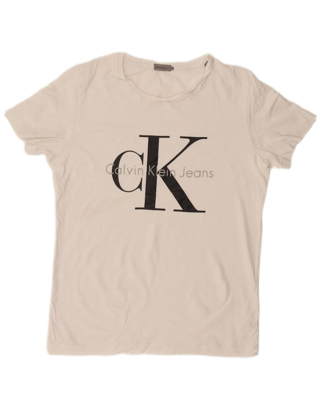 CALVIN KLEIN JEANS Camiseta gráfica para hombre Top grande de algodón blanco