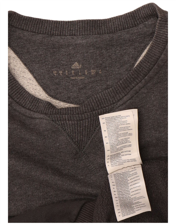 Adidas Hombre Graphic Sudadera Jumper Pequeño Gris Algodón