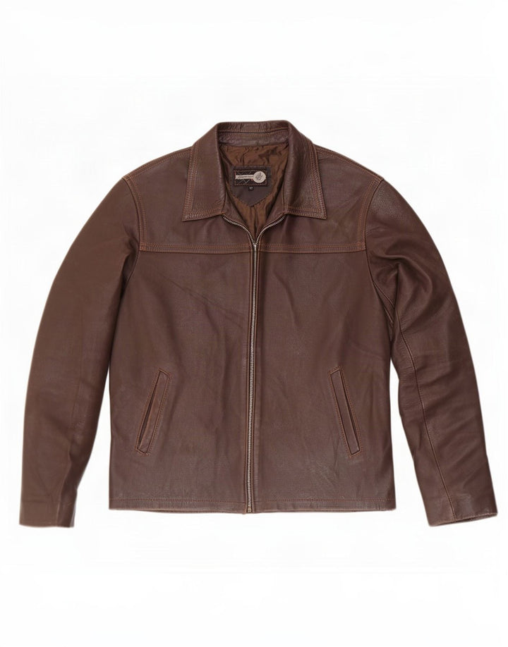 Chaqueta de cuero vintage para hombre IT 52 XL Marrón